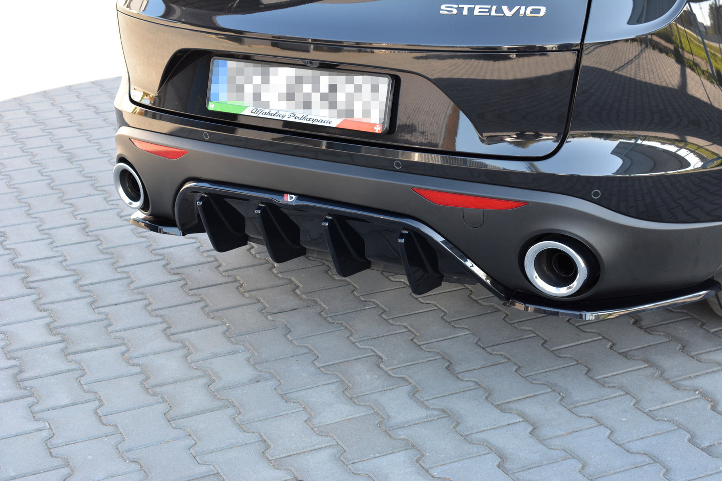 Diffusor Heck Ansatz für ALFA ROMEO STELVIO schwarz matt