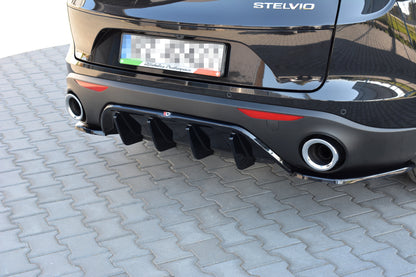 Diffusor Heck Ansatz für ALFA ROMEO STELVIO schwarz matt