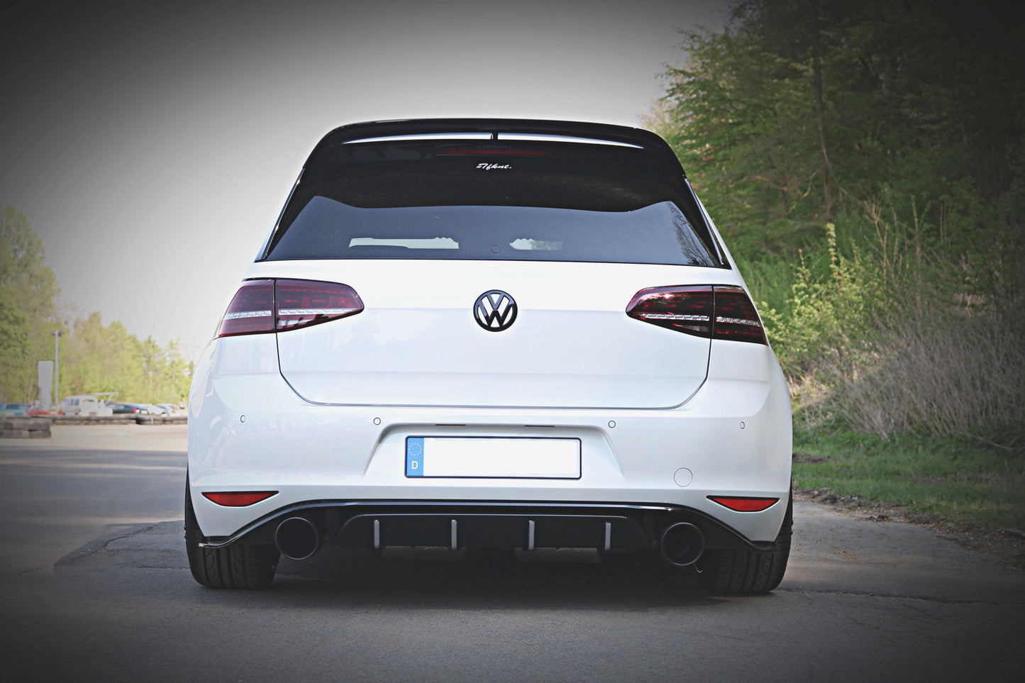 Diffusor Heck Ansatz für VW GOLF Mk7 GTI CLUBSPORT schwarz matt