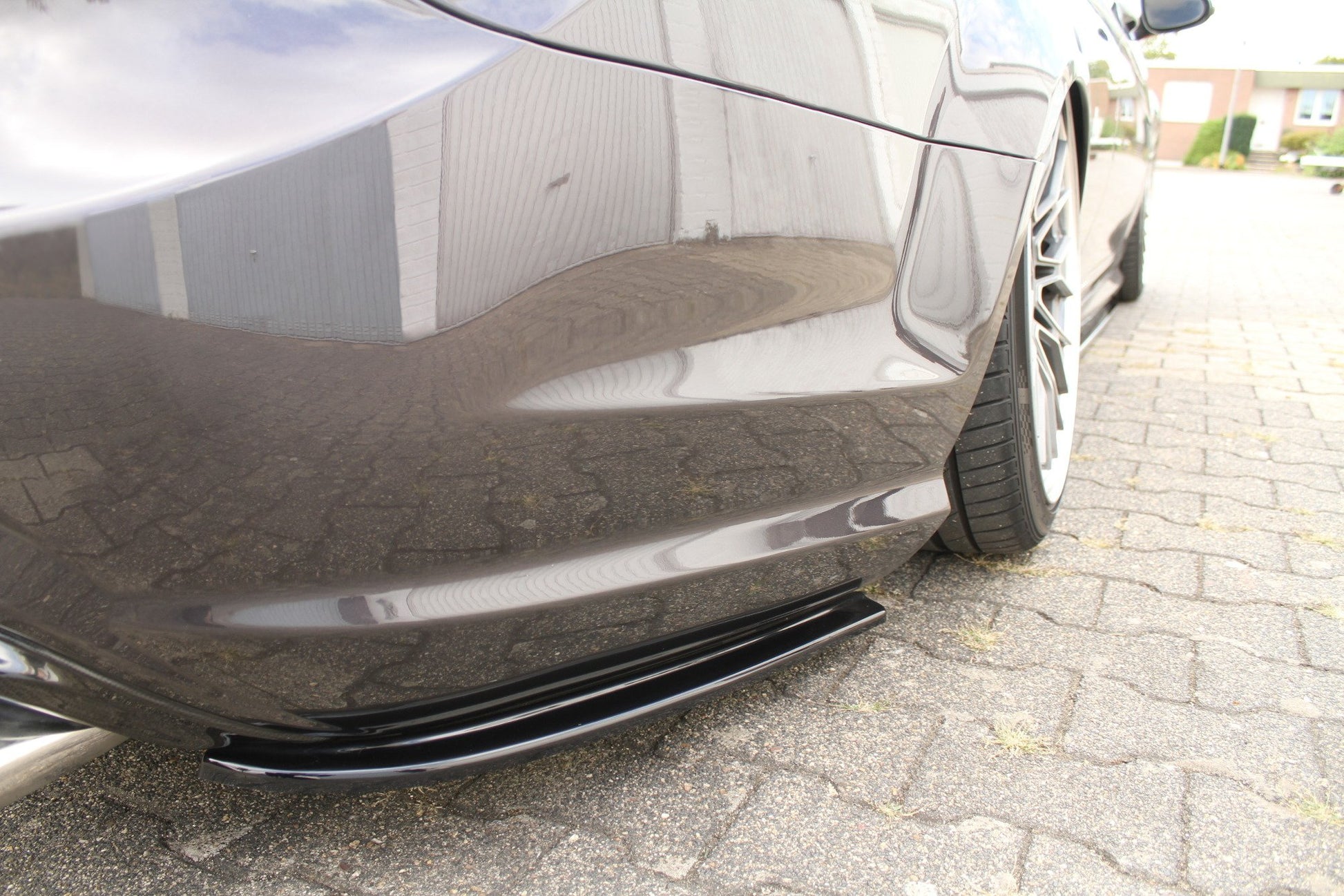 Heck Ansatz Flaps Diffusor für MERCEDES CL 500 C216 AMGLINE schwarz Hochglanz