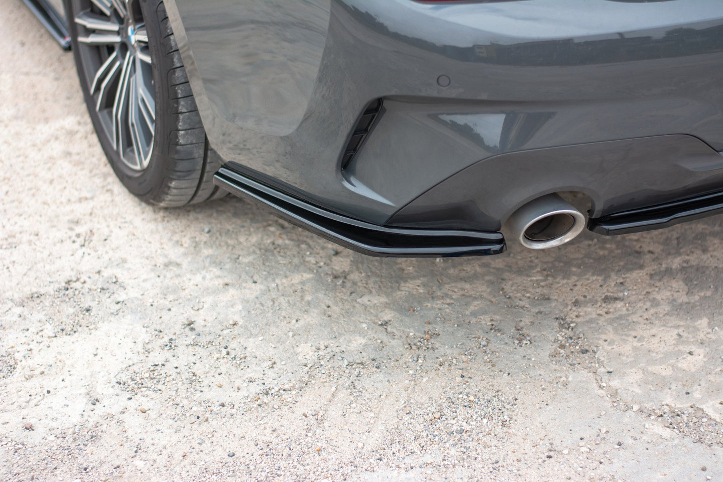 Heck Ansatz Flaps Diffusor für BMW 3er G20 M Paket Carbon Look