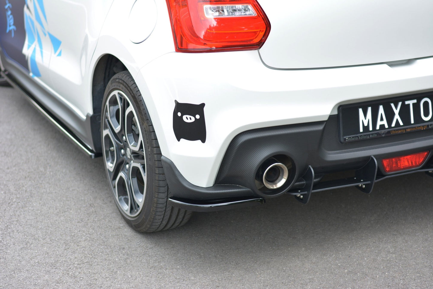 Heck Ansatz Flaps Diffusor für SUZUKI SWIFT 6 SPORT schwarz matt
