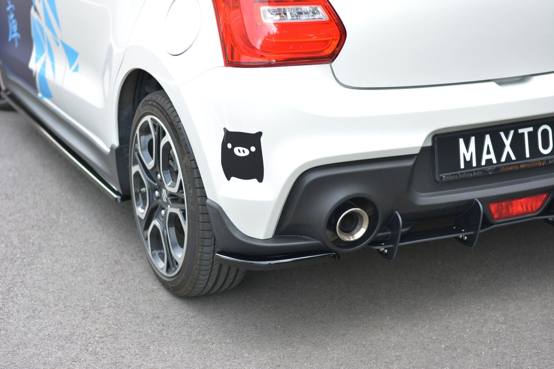 Heck Ansatz Flaps Diffusor für SUZUKI SWIFT 6 SPORT schwarz matt