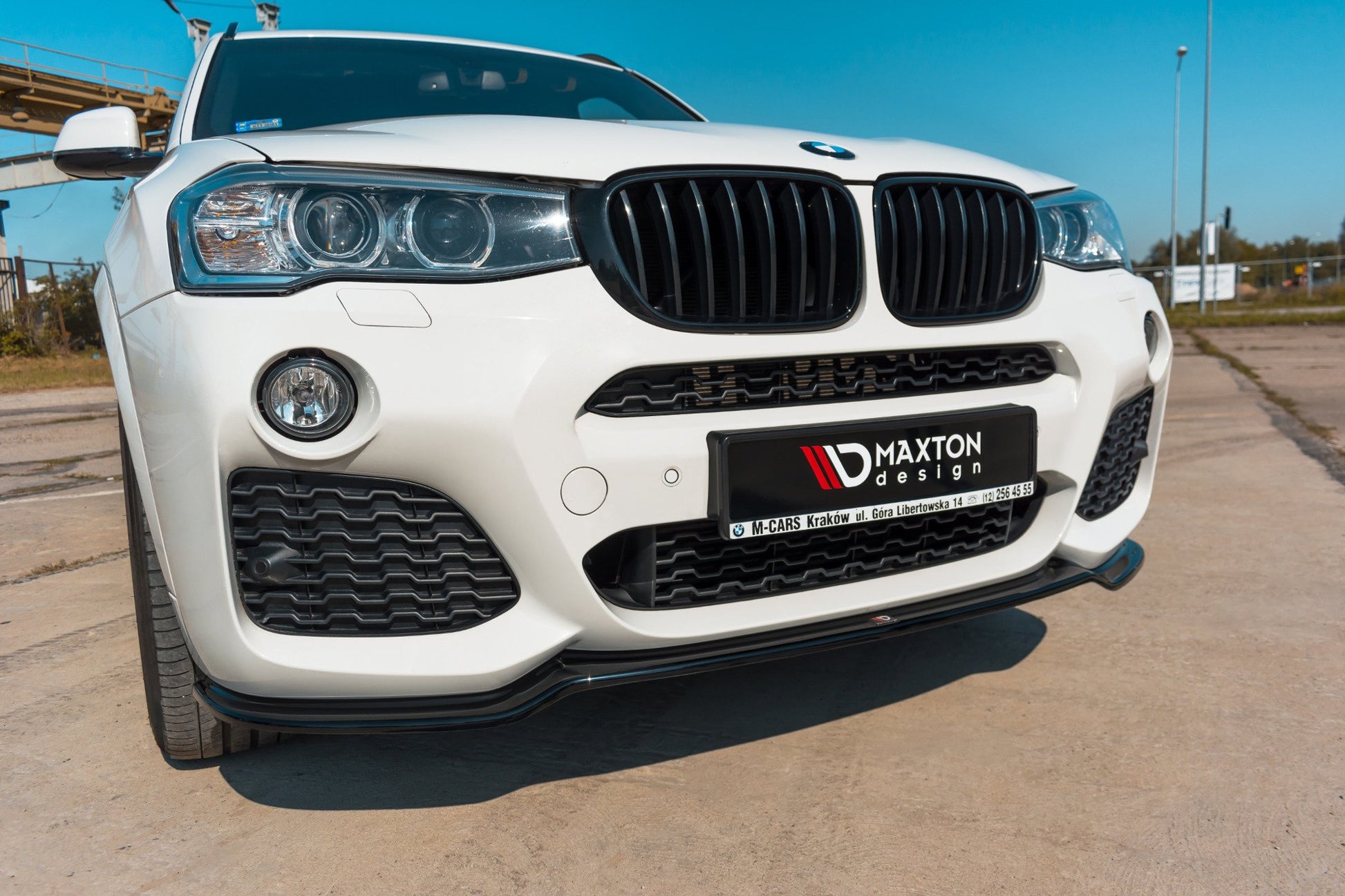 Front Ansatz für BMW X3 F25 M-Paket Facelift schwarz matt