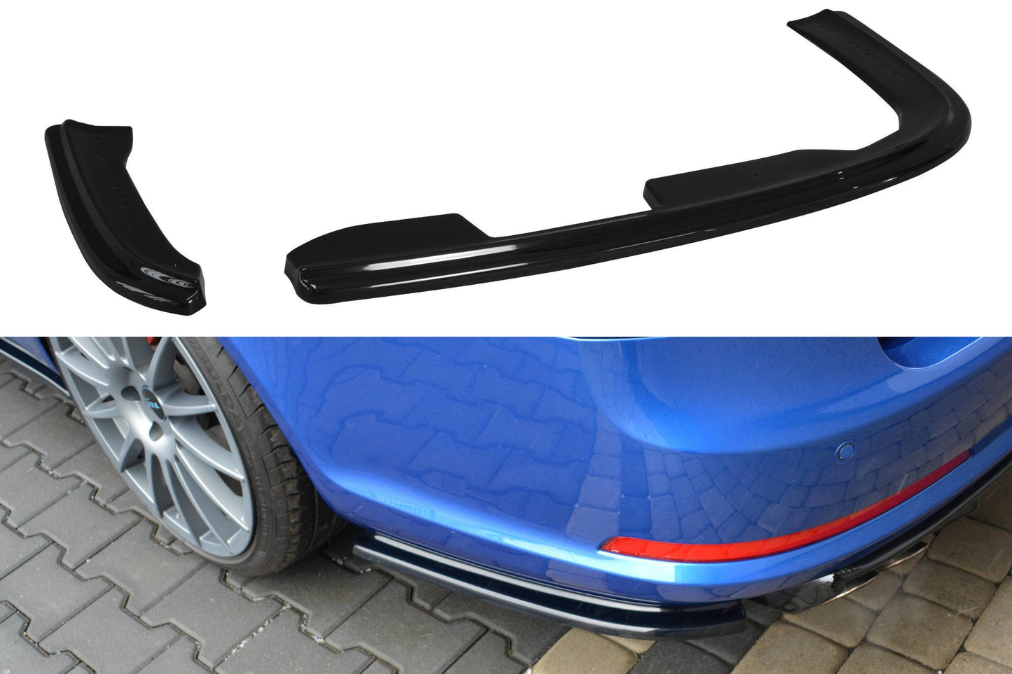 Heck Ansatz Flaps Diffusor für Skoda Octavia RS Mk2 / Mk2 FL Limousine / Combi Carbon Look