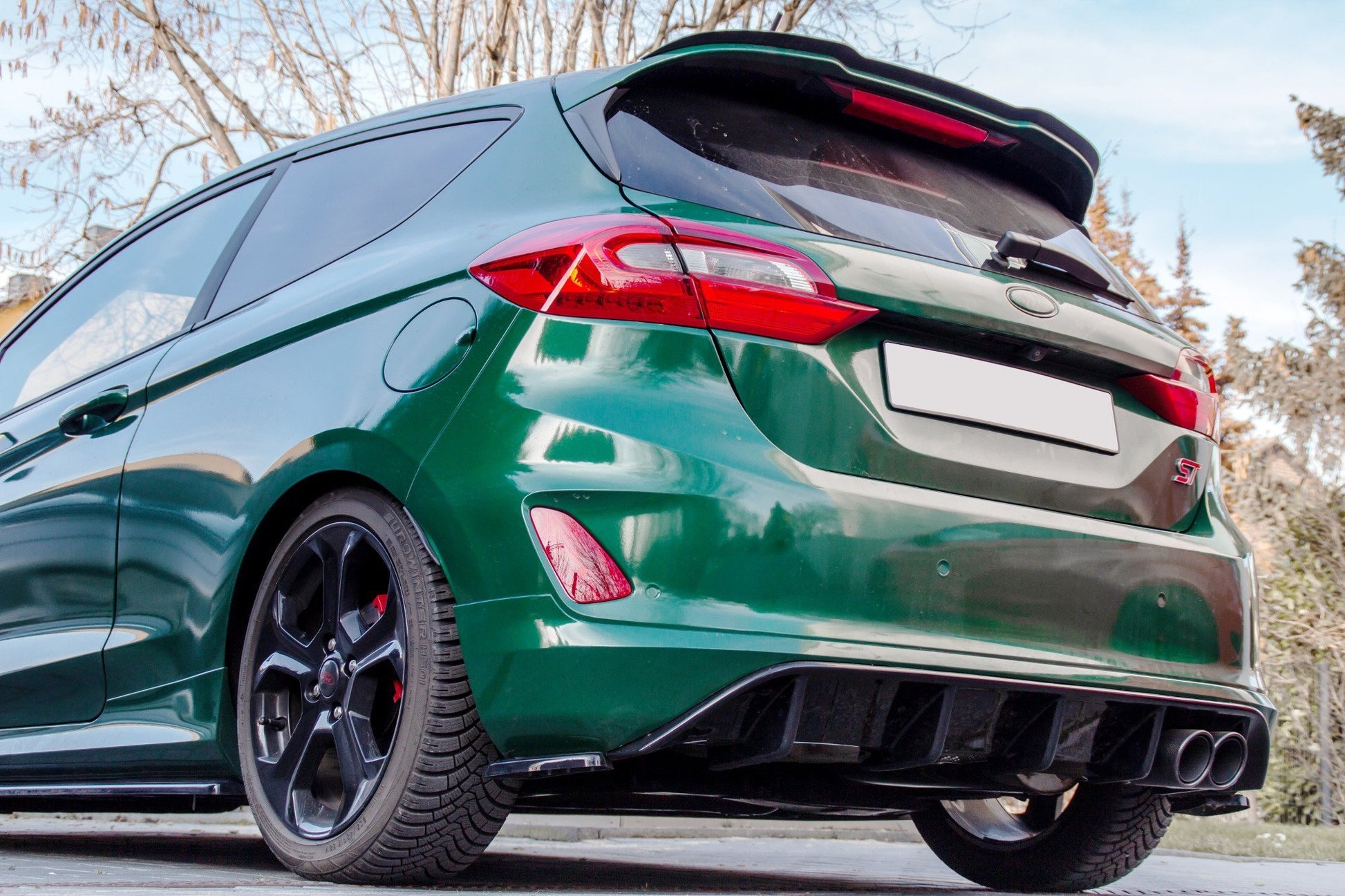 Diffusor Heck Ansatz für Ford Fiesta Mk8 ST schwarz matt