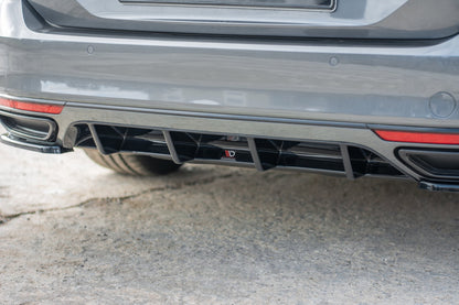 Diffusor Heck Ansatz für Volkswagen Passat R-Line B8 schwarz Hochglanz