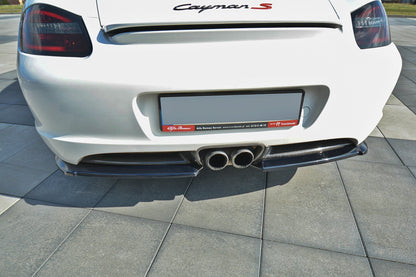 Heck Ansatz Flaps Diffusor für PORSCHE CAYMAN S 987C  Carbon Look