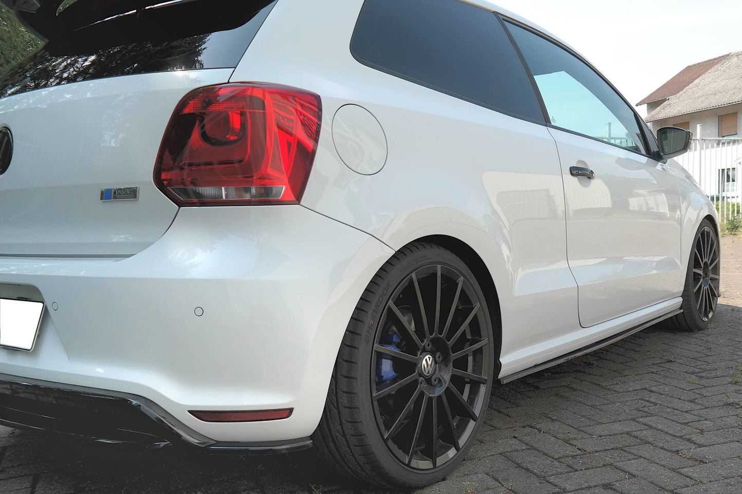 Seitenschweller Ansatz für VOLKSWAGEN POLO MK5 R WRC schwarz Hochglanz