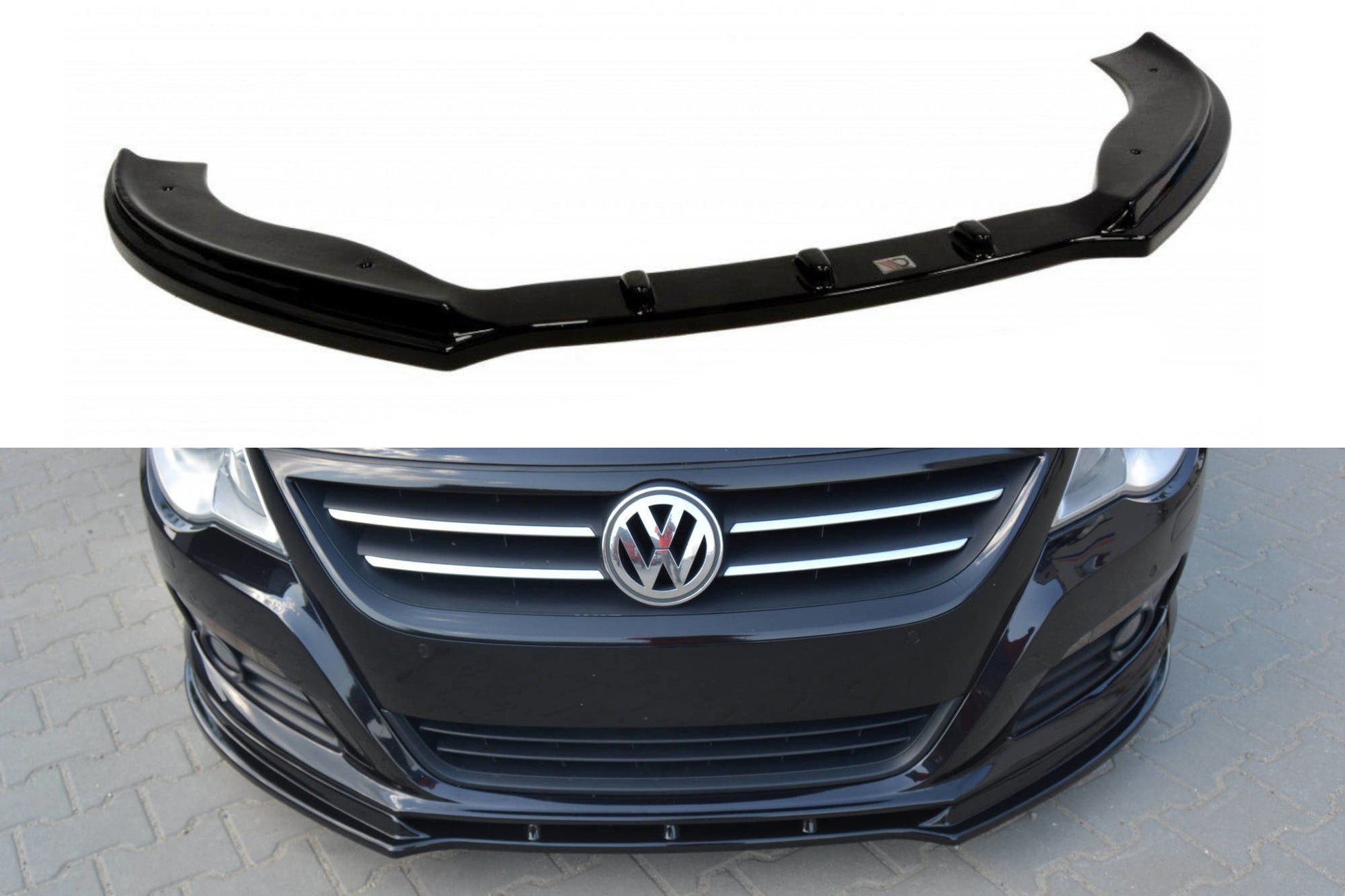 Front Ansatz für VW PASSAT CC vor Facelift, STANDARD STOßSTANGE schwarz matt