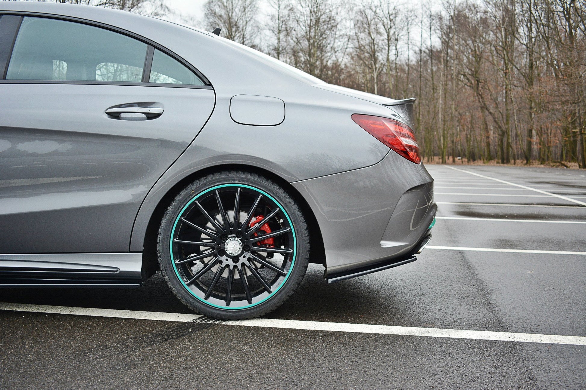 Heck Ansatz Flaps Diffusor für Mercedes CLA C117 AMG-LINE FACELIFT schwarz matt