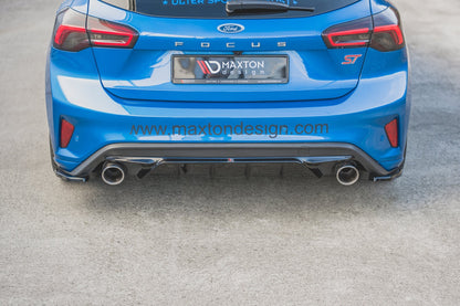 Heck Ansatz Flaps Diffusor V.1 für Ford Focus ST Mk4 schwarz matt