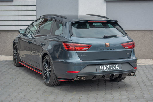 Spoiler CAP für Seat Leon Mk3 Cupra ST Facelift schwarz Hochglanz