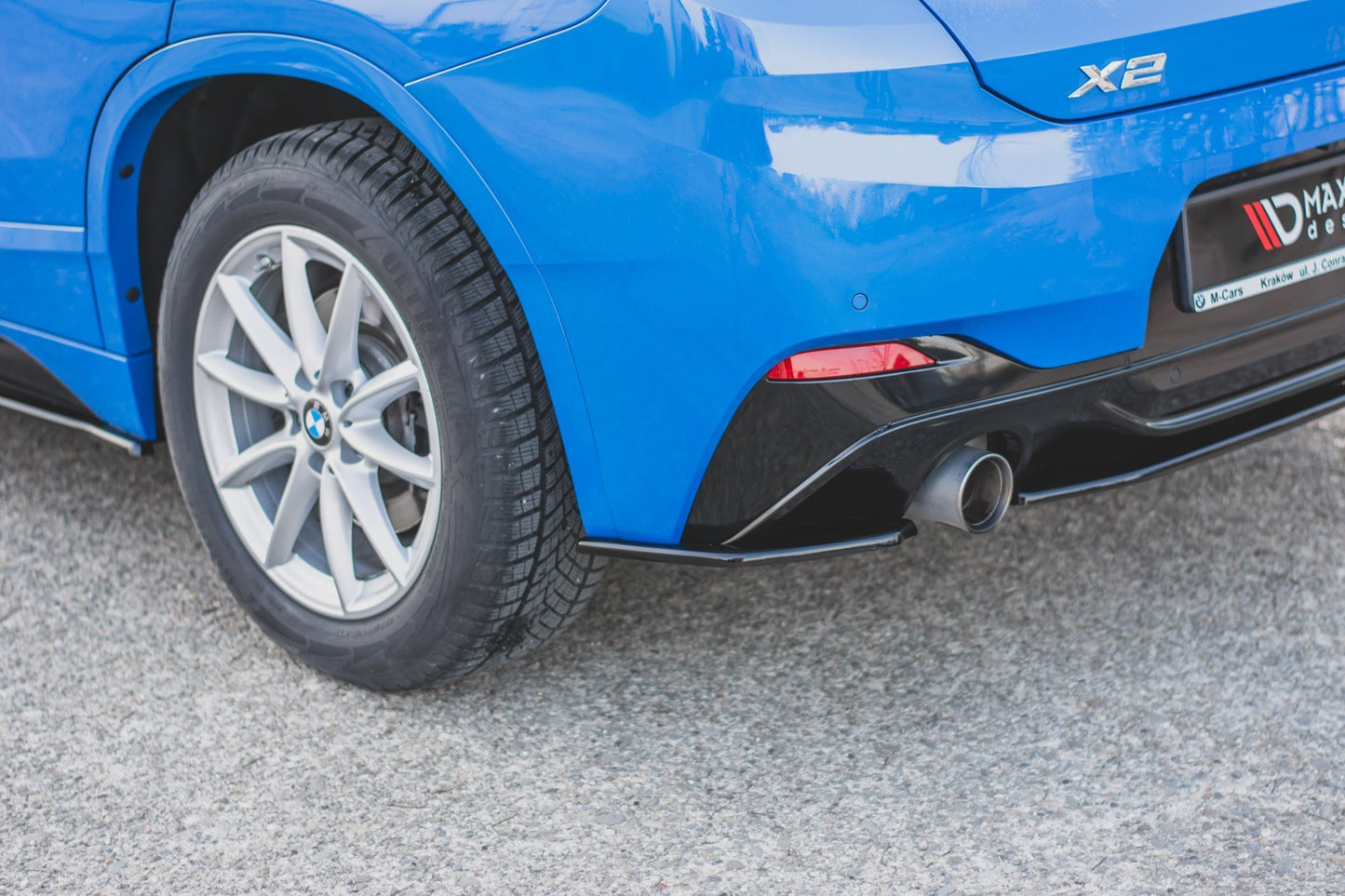 Heck Ansatz Flaps Diffusor für BMW X2 F39 M-Paket schwarz matt