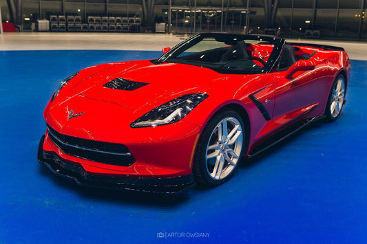 Front Ansatz für CHEVROLET CORVETTE C7  schwarz Hochglanz