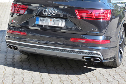 Heck Ansatz Flaps Diffusor für Audi SQ7 / Q7 S-Line Mk.2 Carbon Look