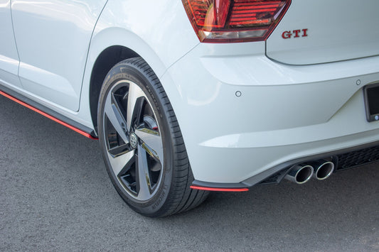 Heck Ansatz Flaps Diffusor für VW POLO MK6 GTI Carbon Look