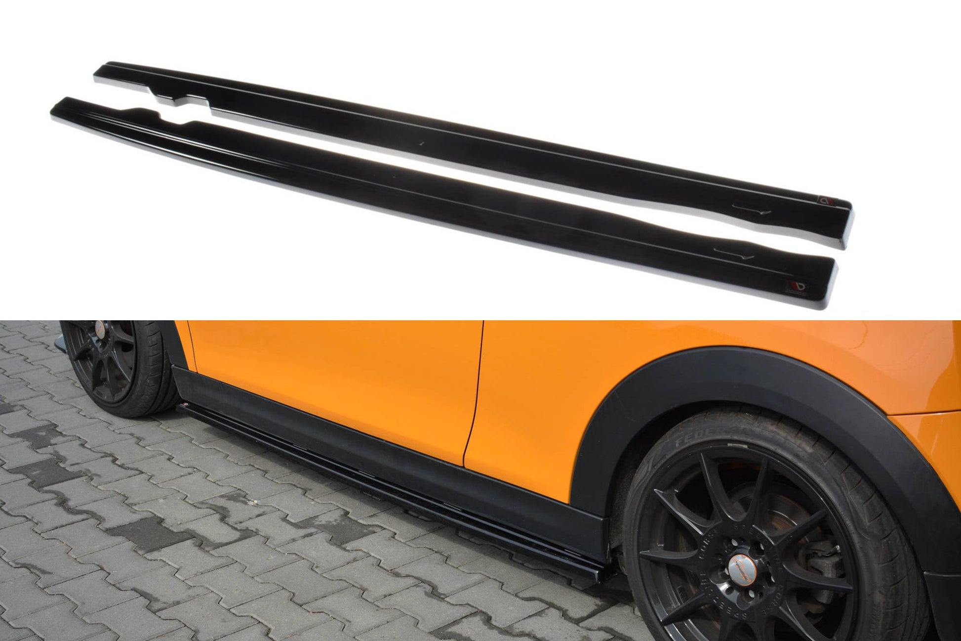 Seitenschweller Ansatz für MINI COOPER S MK3 vor Facelift 3-Türer (F56) schwarz matt