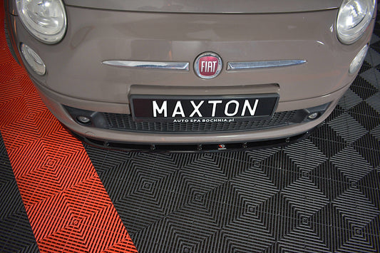 Front Ansatz V.1 für FIAT 500 HATCHBACK vor Facelift schwarz matt