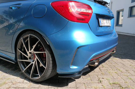 Heck Ansatz Flaps Diffusor für  Mercedes W176 AMG-LINE vor Facelift schwarz Hochglanz