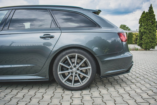 Heck Ansatz Flaps Diffusor für Audi S6 / A6 S-Line C7 FL schwarz matt