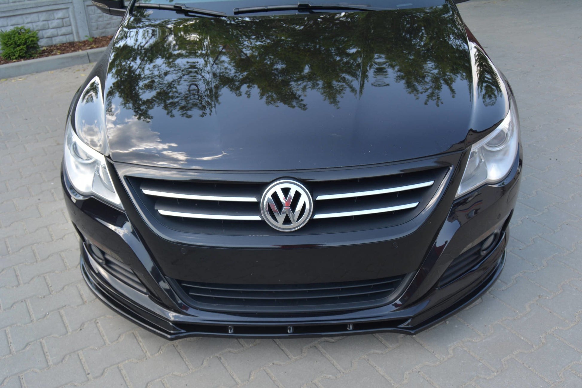 Front Ansatz für VW PASSAT CC vor Facelift, STANDARD STOßSTANGE schwarz matt