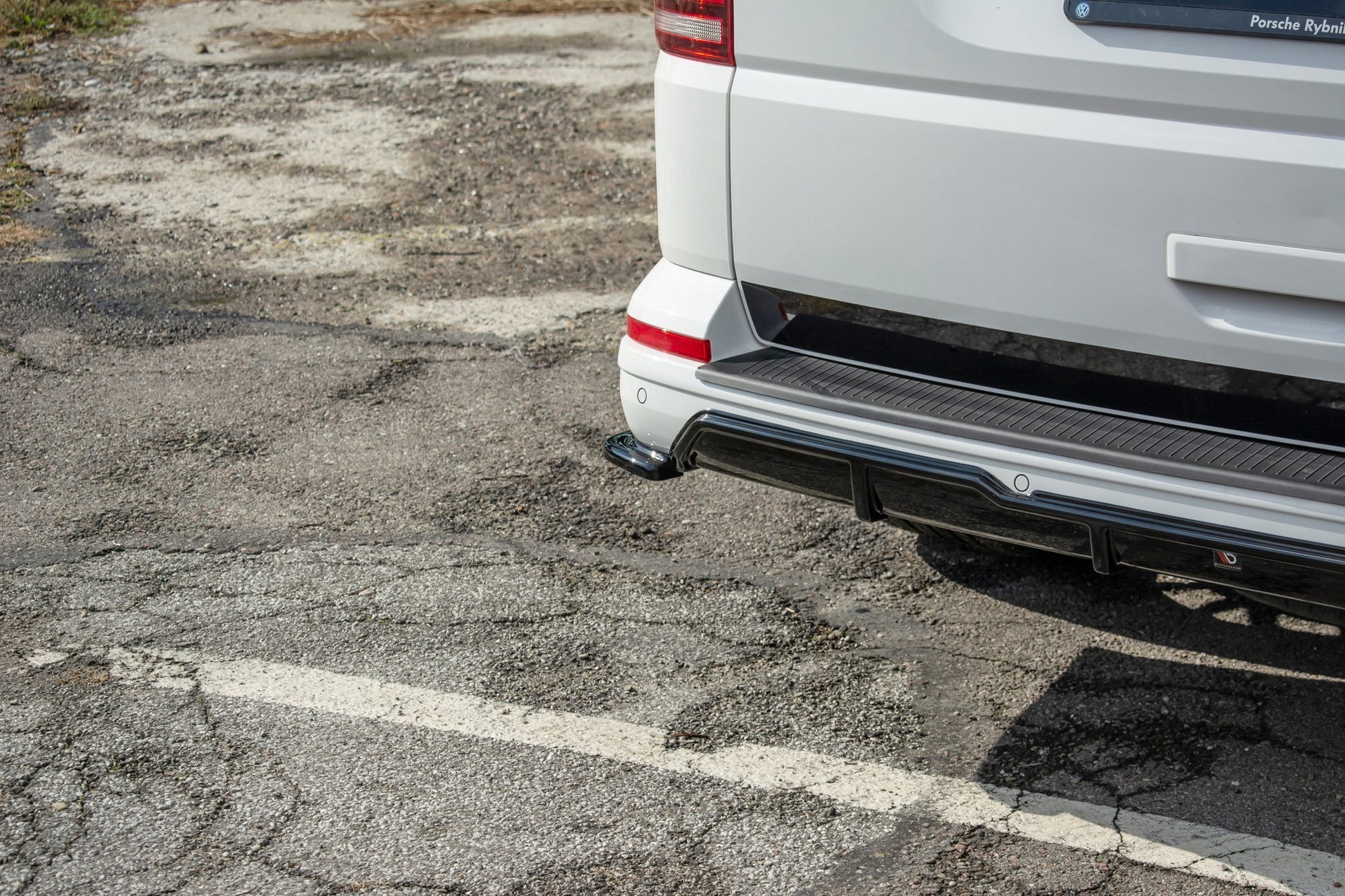Heck Ansatz Flaps Diffusor für Volkswagen T6 schwarz matt