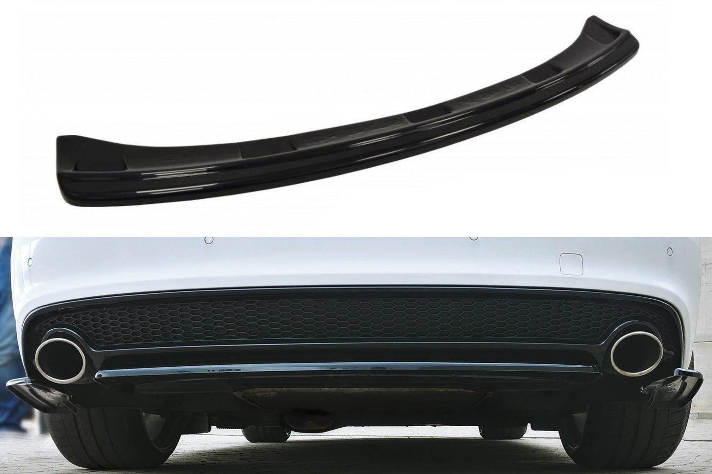 Mittlerer Diffusor Heck Ansatz für Audi A5 S-Line 8T FL Coupe / Sportback  schwarz matt