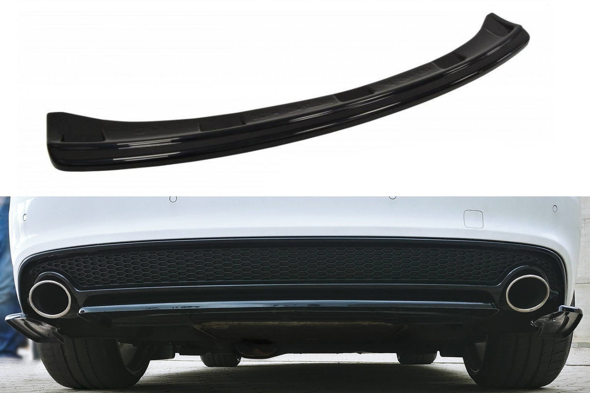 Mittlerer Diffusor Heck Ansatz für Audi A5 S-Line 8T FL Coupe / Sportback  schwarz matt