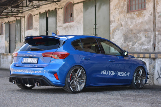 Diffusor Heck Ansatz für Ford Focus ST-Line Mk4 schwarz Hochglanz