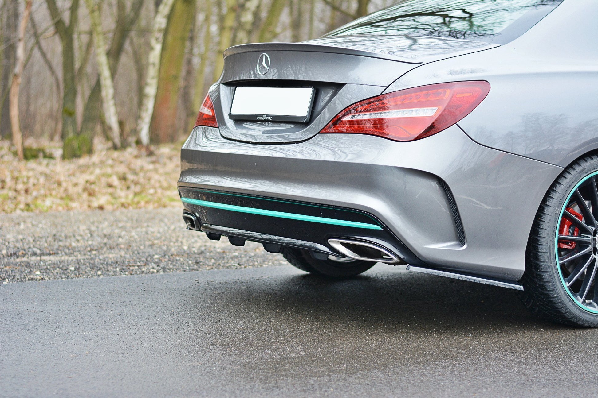 Diffusor Heck Ansatz für Mercedes CLA C117 AMG-LINE FACELIFT  Carbon Look