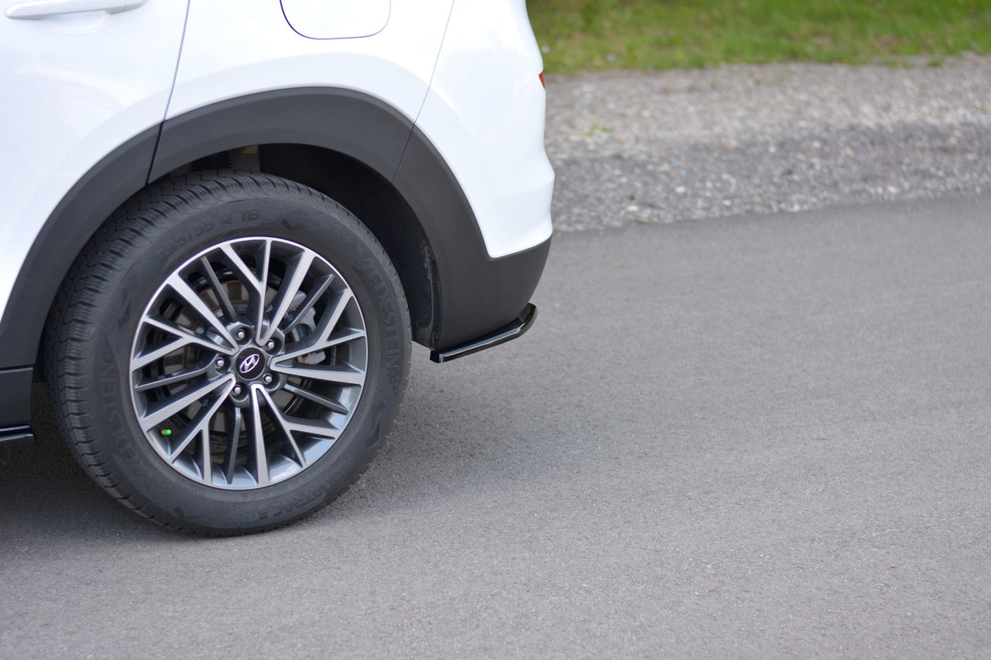 Heck Ansatz Flaps Diffusor für Hyundai Tucson Mk3 Facelift Carbon Look