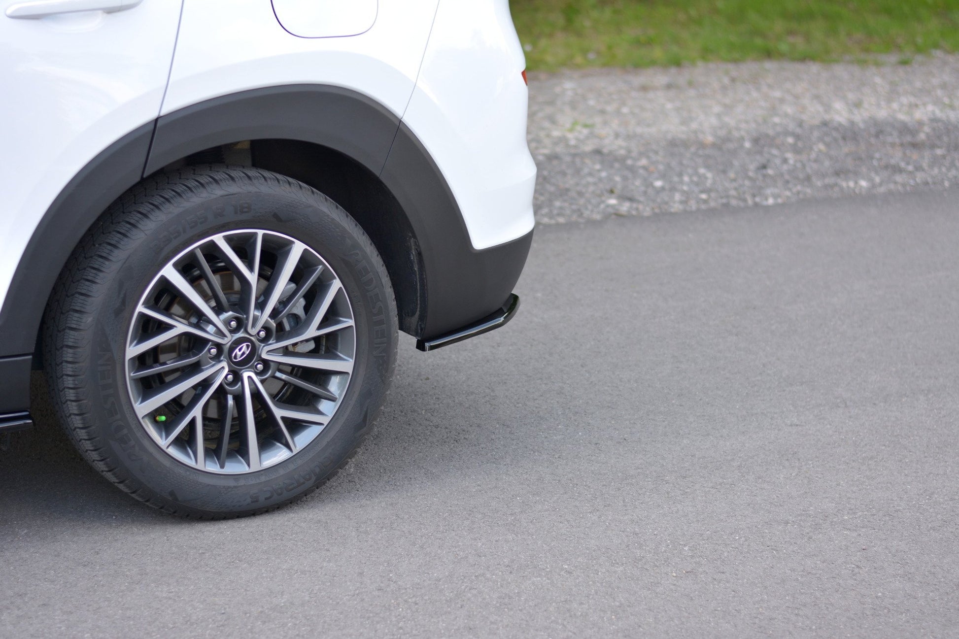 Heck Ansatz Flaps Diffusor für Hyundai Tucson Mk3 Facelift Carbon Look