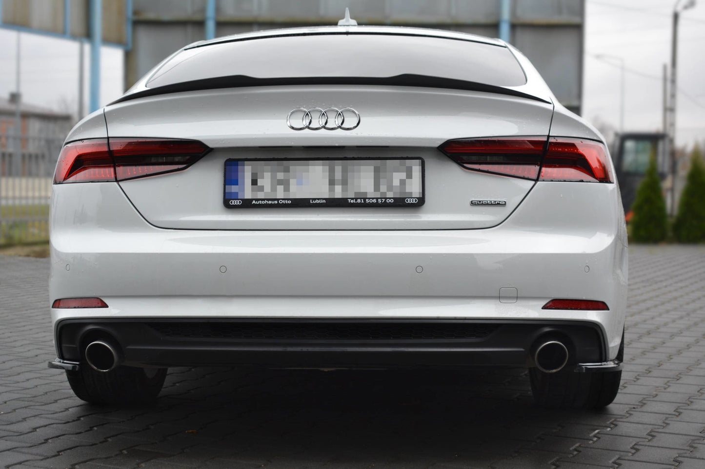Heck Ansatz Flaps Diffusor für Audi A5 S-Line F5 Sportback  schwarz matt
