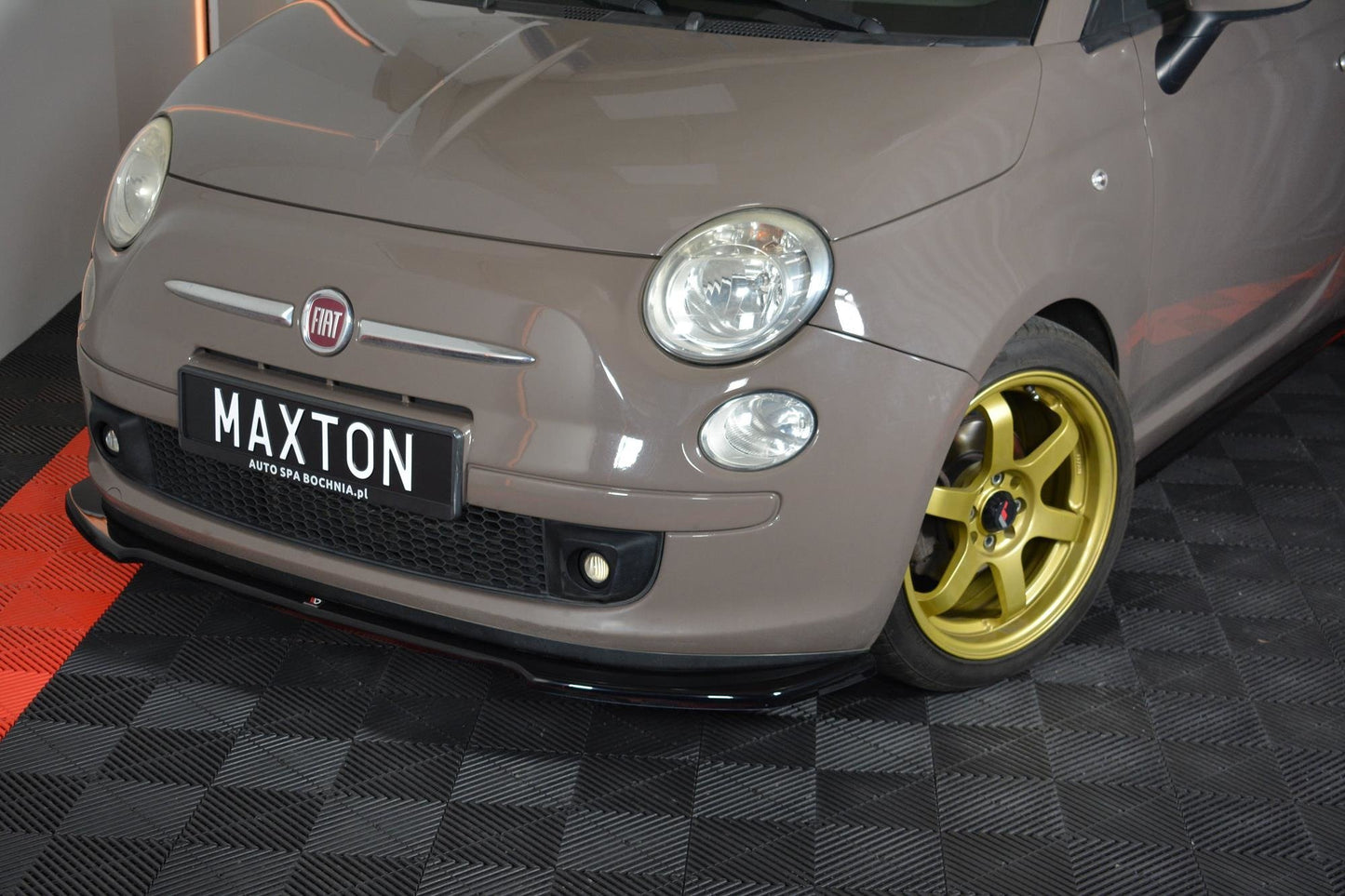 Front Ansatz V.2 für FIAT 500 HATCHBACK vor Facelift schwarz matt