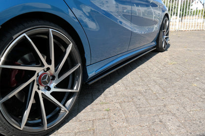 Seitenschweller Ansatz für Mercedes W176 AMG-LINE vor Facelift Carbon Look