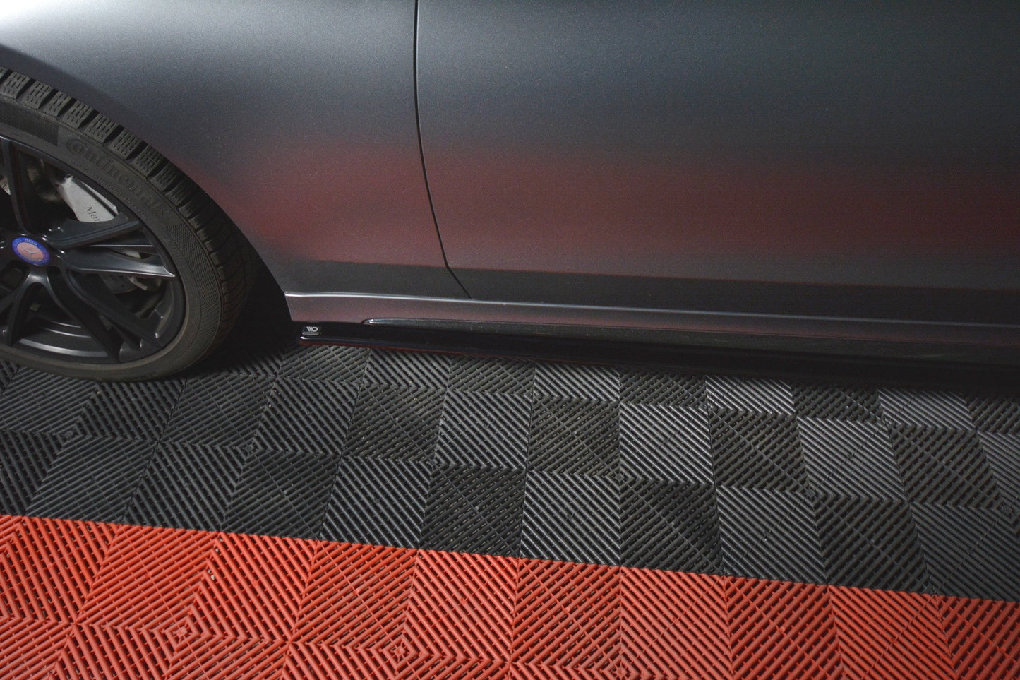Seitenschweller Ansatz für MERCEDES- BENZ C-KLASSE W205 COUPE AMG-LINE schwarz matt