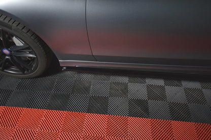 Seitenschweller Ansatz für MERCEDES- BENZ C-KLASSE W205 COUPE AMG-LINE schwarz matt
