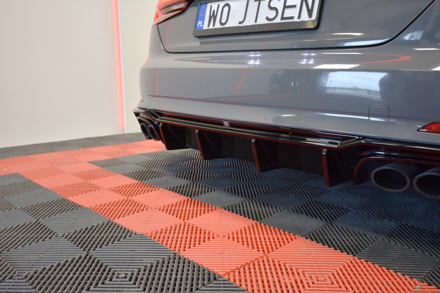 Diffusor Heck Ansatz für Audi S5 F5 Coupe / Sportback Carbon Look