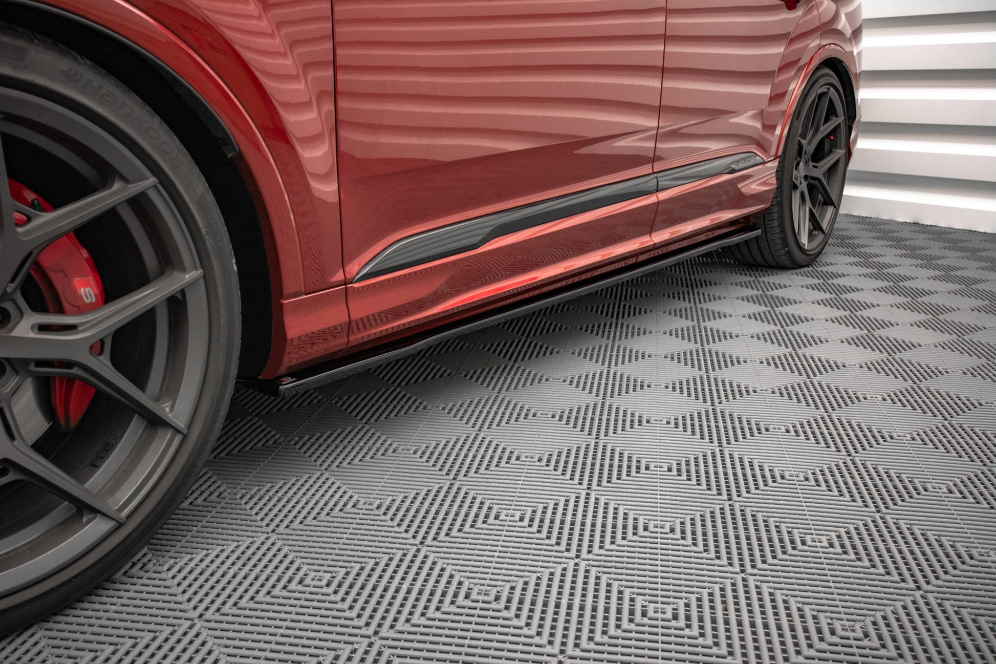 Seitenschweller Ansatz für Audi SQ7 /Q7 S-Line Mk2 (4M) Facelift  schwarz matt