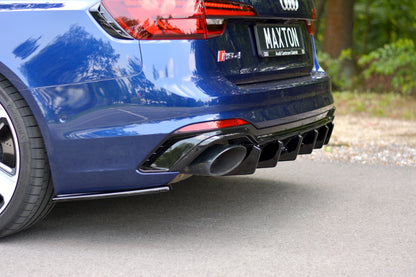 Diffusor Heck Ansatz für Audi RS4 B9 Avant Carbon Look