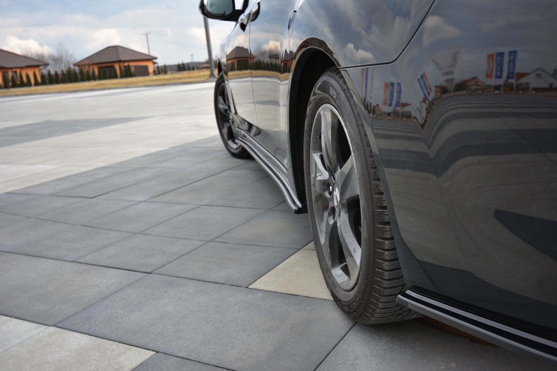 Heck Ansatz Flaps Diffusor für HONDA ACCORD MK8. CU-Serie vor Facelift SEDAN Carbon Look