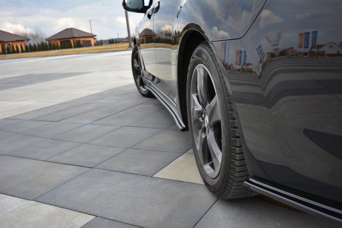 Heck Ansatz Flaps Diffusor für HONDA ACCORD MK8. CU-Serie vor Facelift SEDAN schwarz matt