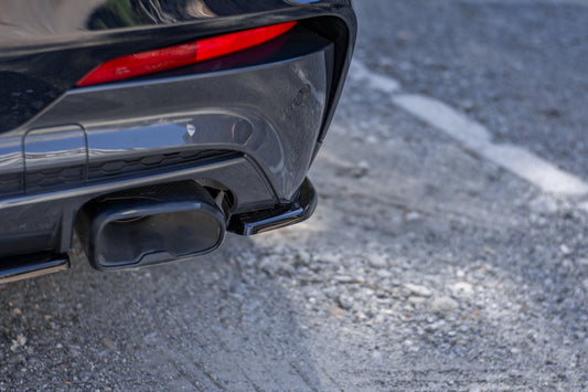 Heck Ansatz Flaps Diffusor für BMW X4 M-Paket G02 schwarz matt