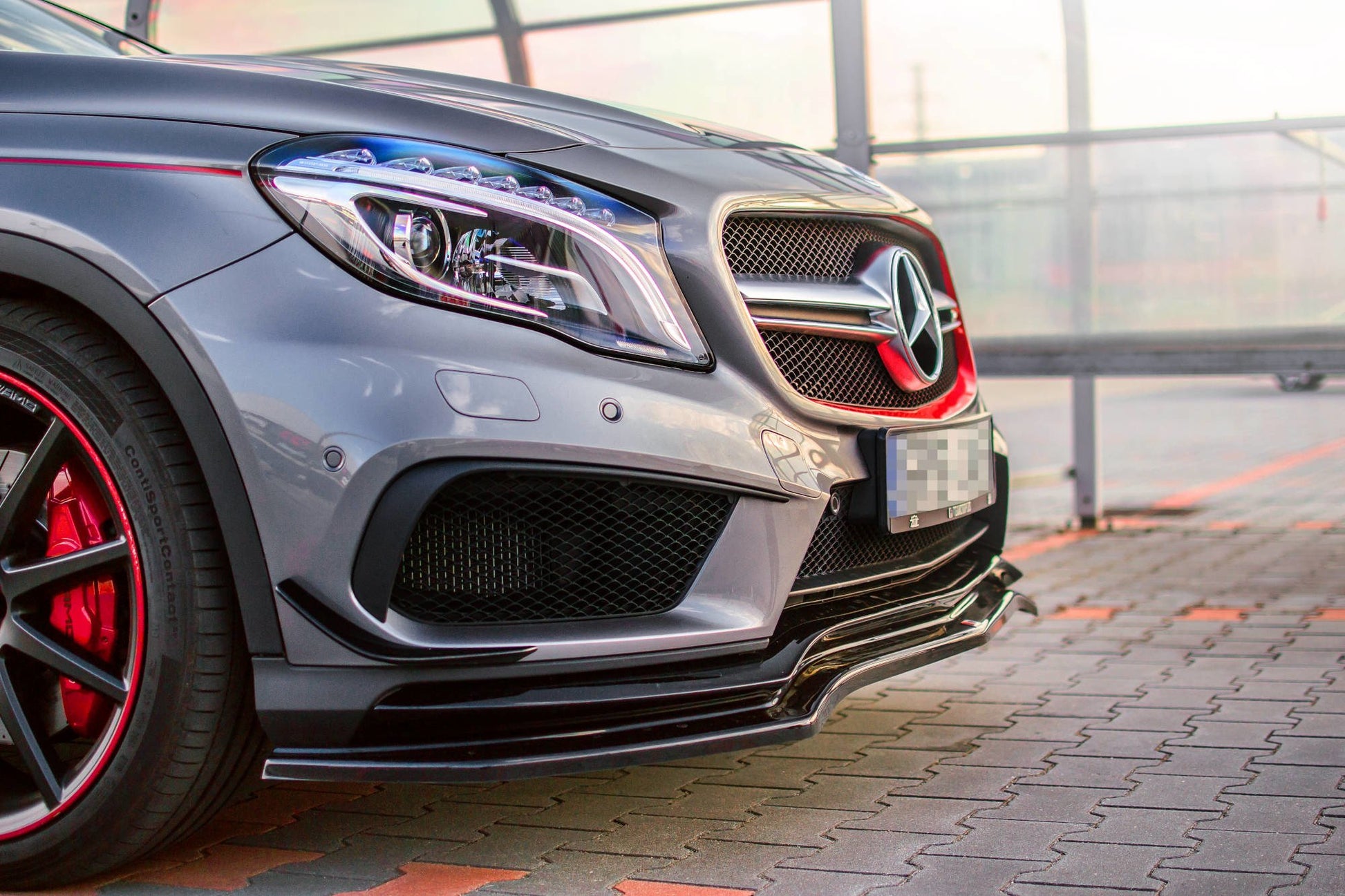 Front Ansatz für Mercedes GLA 45 AMG SUV (X156) vor Facelift Carbon Look