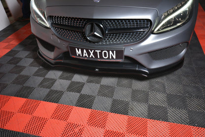 Front Ansatz V.1 für MERCEDES- BENZ C-KLASSE W205 COUPE AMG-LINE Carbon Look