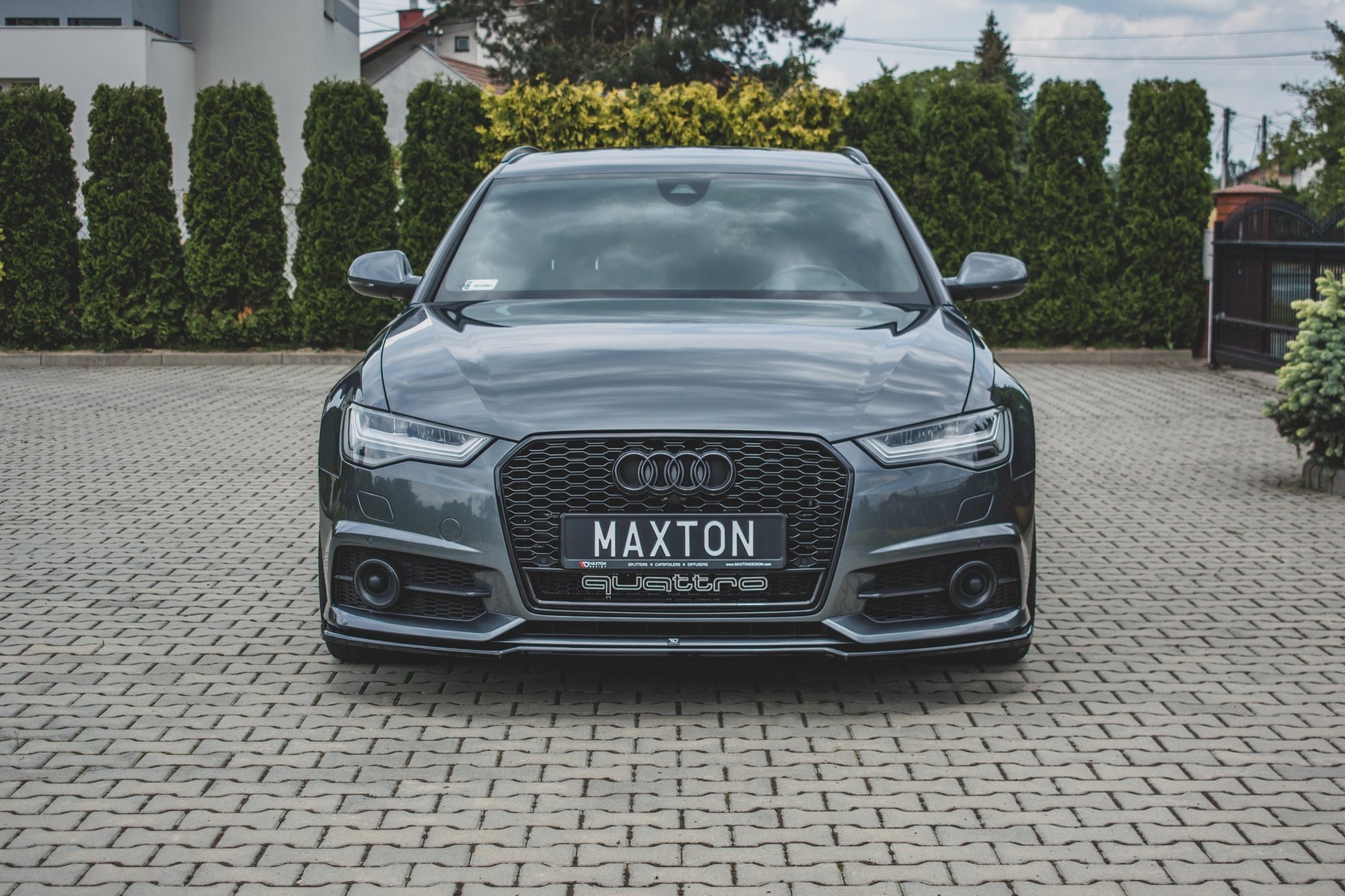 Front Ansatz für Audi S6 / A6 S-Line C7 FL  schwarz Hochglanz