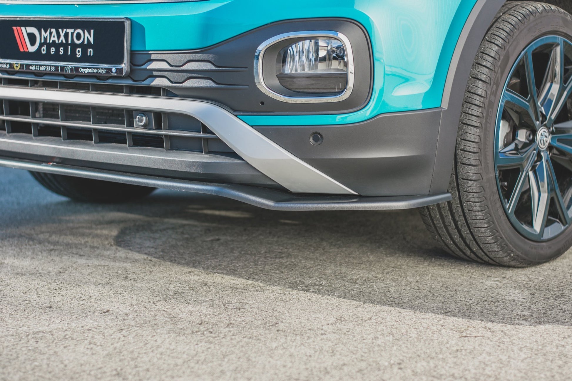Front Ansatz für Volkswagen T-Cross schwarz Hochglanz