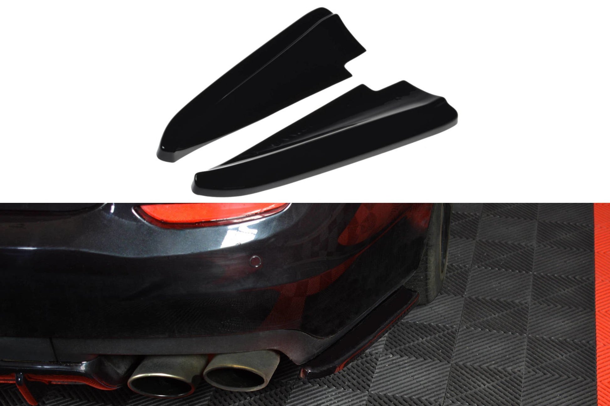 Heck Ansatz Flaps Diffusor für MASERATI QUATTROPORTE MK.6 vor Facelift Carbon Look