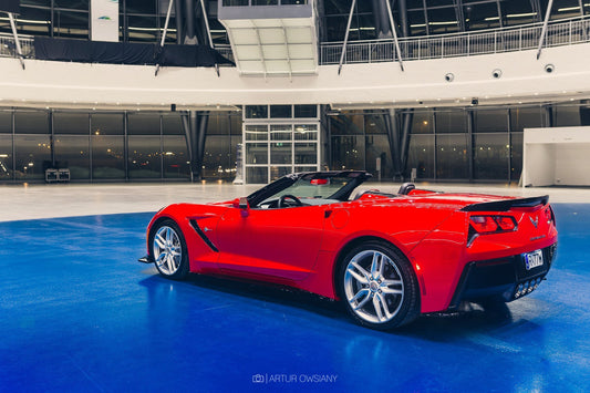 Heck Ansatz Flaps Diffusor V.1 für CHEVROLET CORVETTE C7  Carbon Look